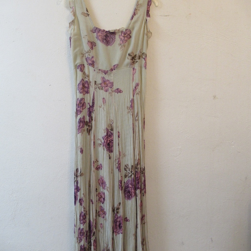 Nostalgia brand light green and purple sundress size small